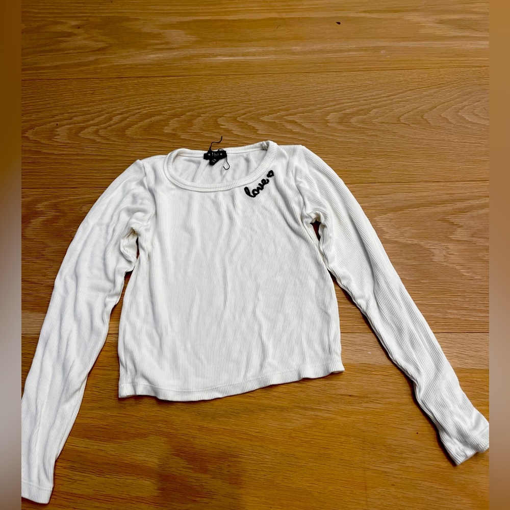 Flowers By Zoe long sleeve shirt white